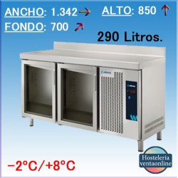 Mesa Refrigeración Puertas de Cristal Edenox MPG-135 HC PC